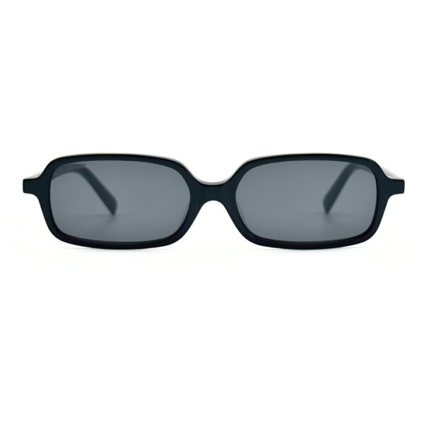 Lunettes de soleil JOW&BRO 9221 Noir Brillant – AZZABI OPTIC Tunisie Lunettes solaires JOW&BRO 9221 de forme rectangulaire basse en acétate noir brillant face et profil.
