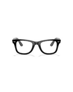 Lunettes de vue cerclées Ray-Ban Wayfarer Ease RB4340V 2000 de face avec rivets métalliques tridimensionnels horizontaux.