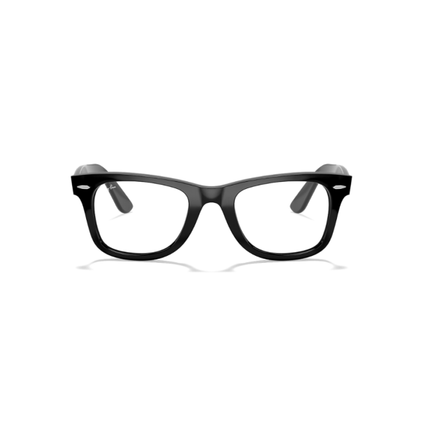 Lunettes de vue cerclées Ray-Ban Wayfarer Ease RB4340V 2000 de face avec rivets métalliques tridimensionnels horizontaux.