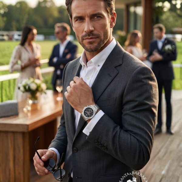 Homme élégant portant la Montre Homme Santa Barbara Polo SB.1.10097.4 au poignet