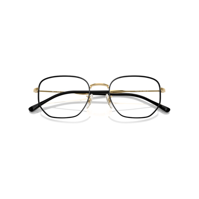 Lunettes de vue Ray-Ban RB6496 couleur or et noir monture hexagonale vue
