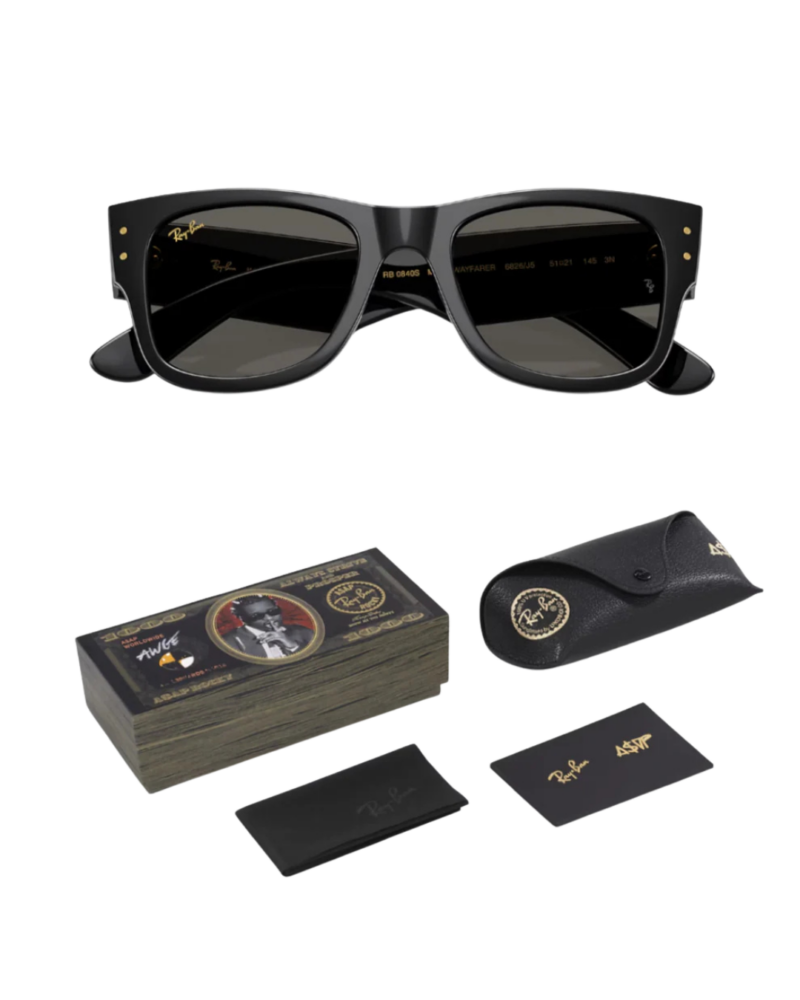 Packaging exclusif AWGE en forme de liasse de billets de mille dollars pour Ray-Ban ASAP Rocky.