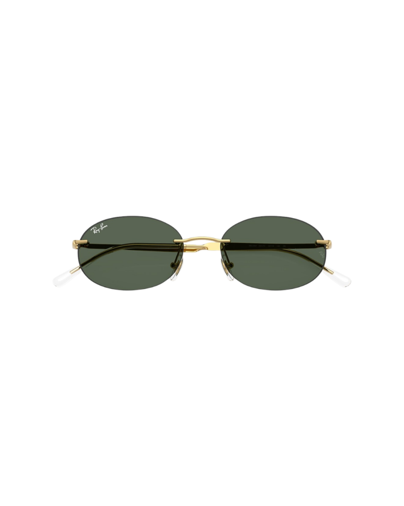 Vue de dessus du pont doré et de la courbure des verres Ray-Ban RB3767 54
