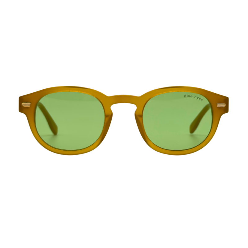 BLUE EYES AT1257 lunettes de soleil ambrées miel verres vert bouteille