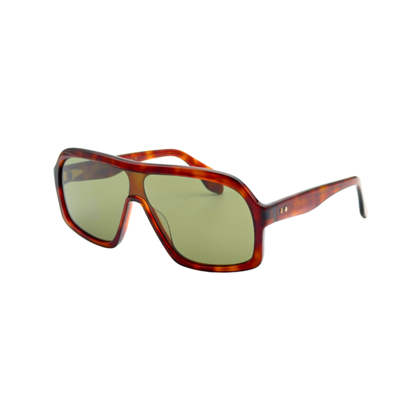 GIGI STUDIOS NAELLE GS1067/11 Écaille Havana - 3-4 Monture solaire de luxe GIGI STUDIOS NAELLE GS1067/11 en acétate marron écaille havana et verres dégradés verts.