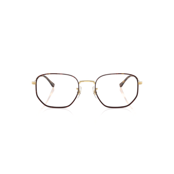 Ray-Ban RB6496 Or et Marron Écaille face - Azzabi Optic Lunettes de vue Ray-Ban RB6496 couleur or et noir monture hexagonale