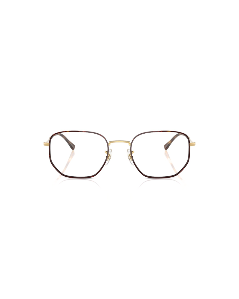 Ray-Ban RB6496 Or et Marron Écaille face - Azzabi Optic Lunettes de vue Ray-Ban RB6496 couleur or et noir monture hexagonale