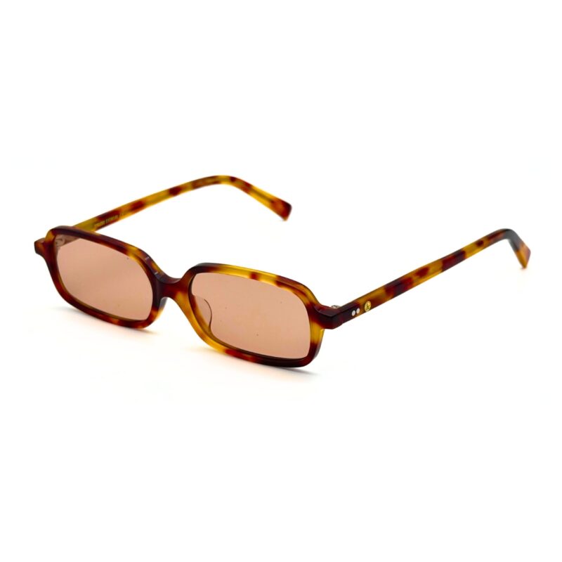 Solaire de luxe JOW&BRO 9221 écaille claire miel translucide, verres teintés marron ambré.
