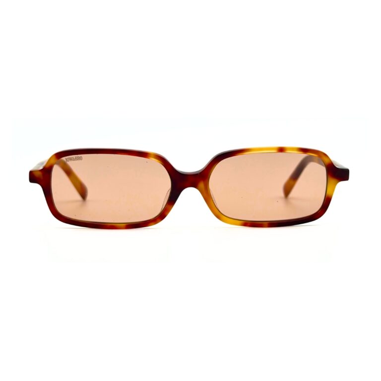 Solaire de luxe JOW&BRO 9221 écaille claire miel translucide, verres teintés marron ambré.