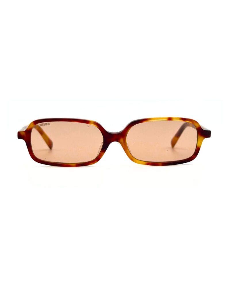 Lunette JOW&BRO 9221 Écaille Miel Translucide Solaire de luxe JOW&BRO 9221 écaille claire miel translucide, verres teintés marron ambré.