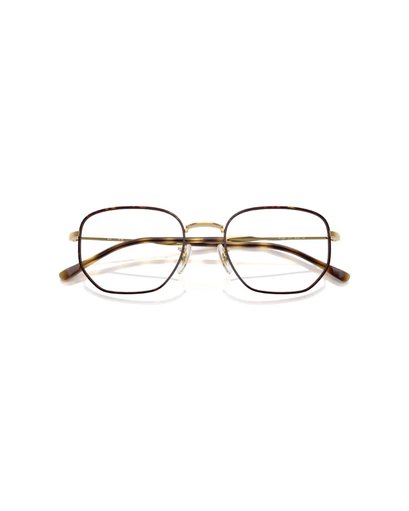 Lunettes de vue Ray-Ban RB6496 couleur or et noir monture hexagonale vue de face