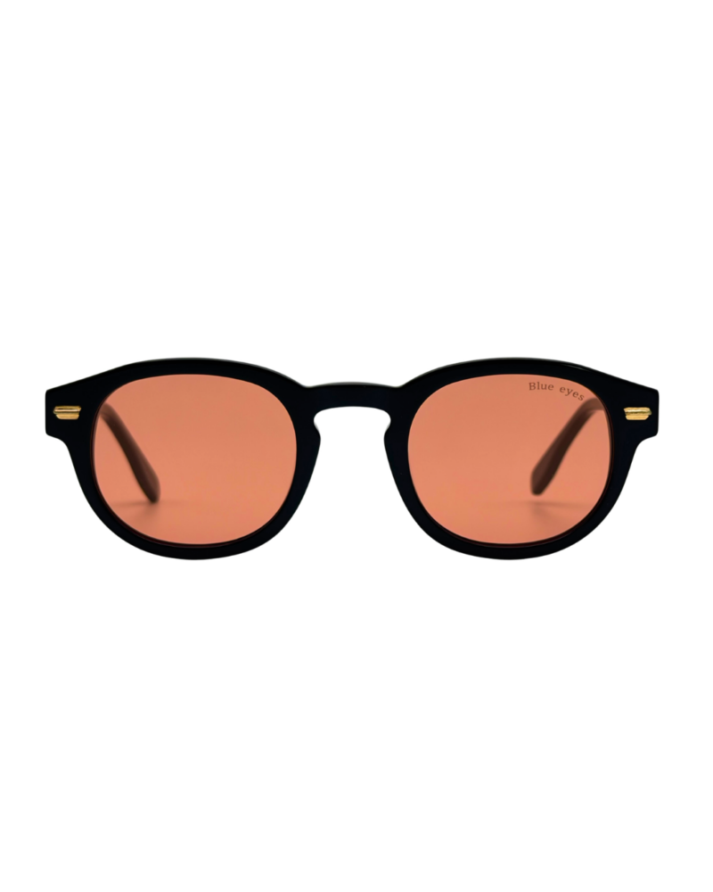 BLUE EYES AT1257 Noir Verres Orange Face BLUE EYES AT1257 lunettes de soleil mi-saison face verres orange