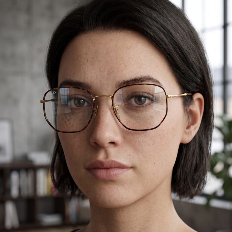 Lunettes de vue Ray-Ban RB6496 couleur or et noir monture hexagonale vue