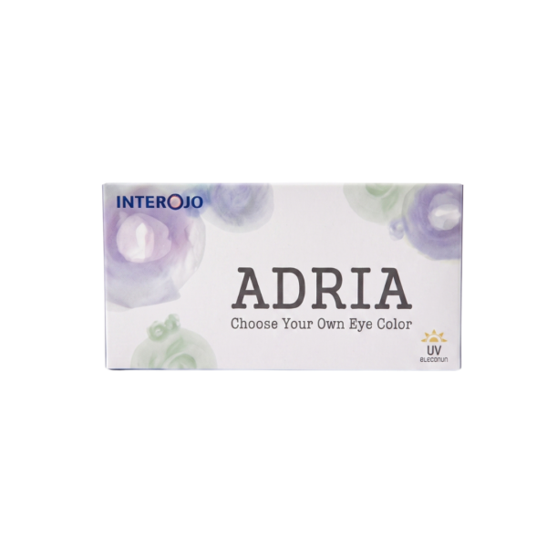 Boîte de lentilles de contact ADRIA Pure Hazel Interojo avec filtre UV.