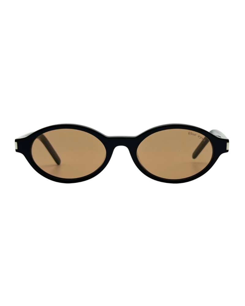 Face avant des lunettes de soleil BLUE EYES AT1148 noir brillant avec verres marron ambré
