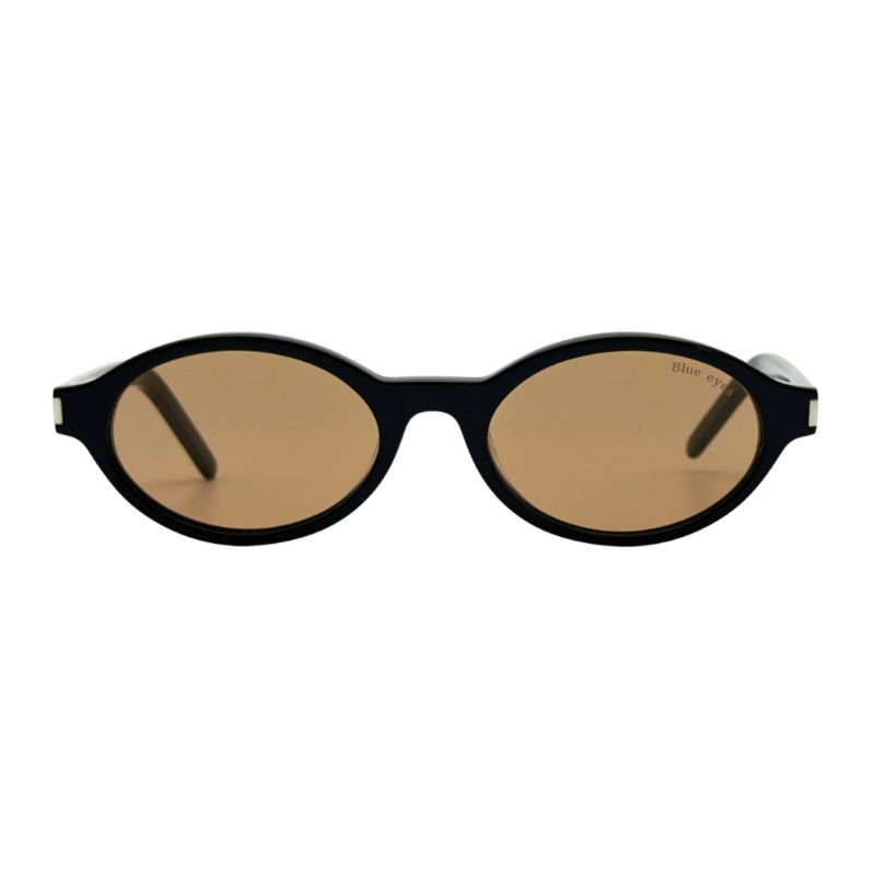 Face avant des lunettes de soleil BLUE EYES AT1148 noir brillant avec verres marron ambré