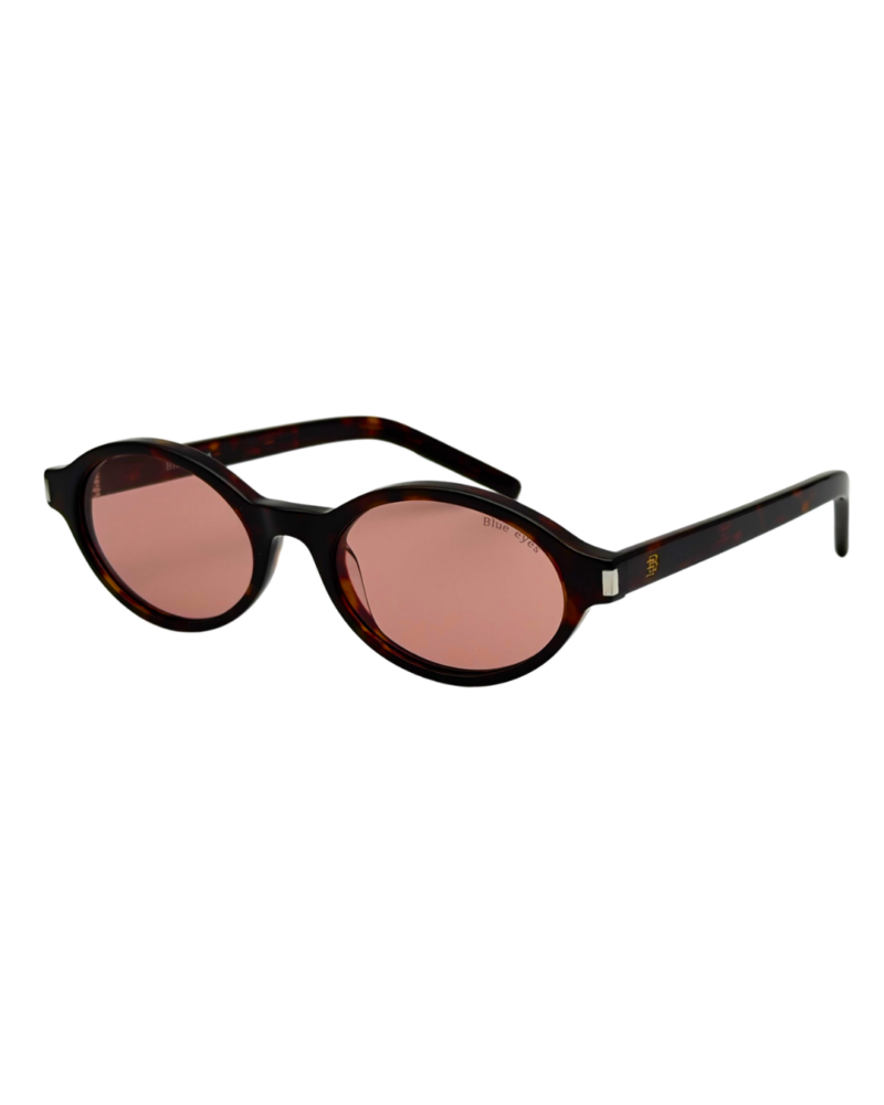 Lunettes de soleil BLUE EYES AT1148 monture écaille havane foncée et verres rose terracotta vue 3-4