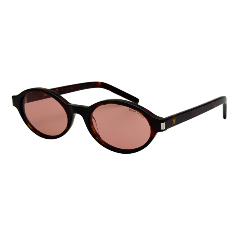Lunettes de soleil BLUE EYES AT1148 monture écaille havane foncée et verres rose terracotta vue 3-4