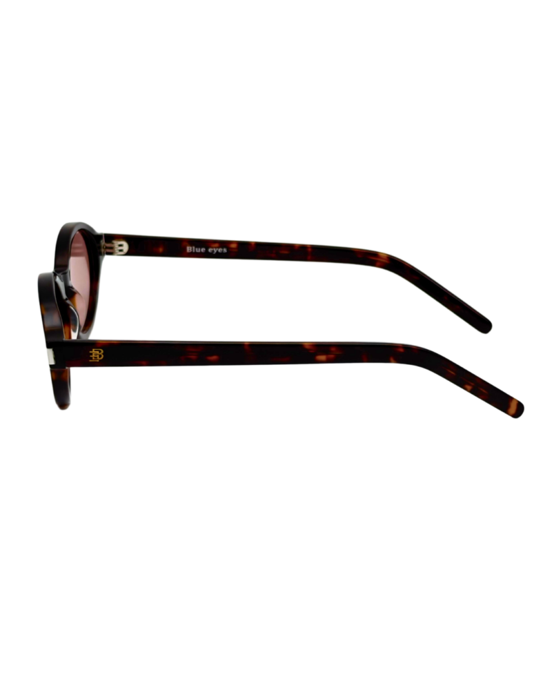 Branche en acétate écaille havane de lunettes de soleil BLUE EYES AT1148 avec logo BE doré