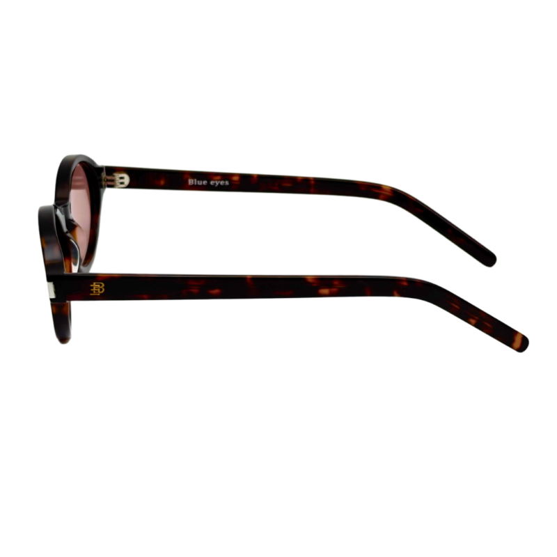 Branche en acétate écaille havane de lunettes de soleil BLUE EYES AT1148 avec logo BE doré