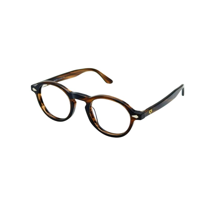 Monture de lunettes de vue avec clip solaire magnétique KAVAK KV20147 pantos en acétate ambré brillant
