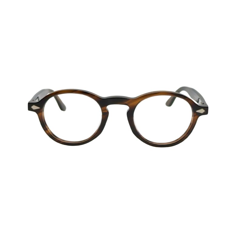 Face avant des lunettes de vue avec clip solaire magnétique KAVAK KV20147 pantos 47 mm écaille ambrée