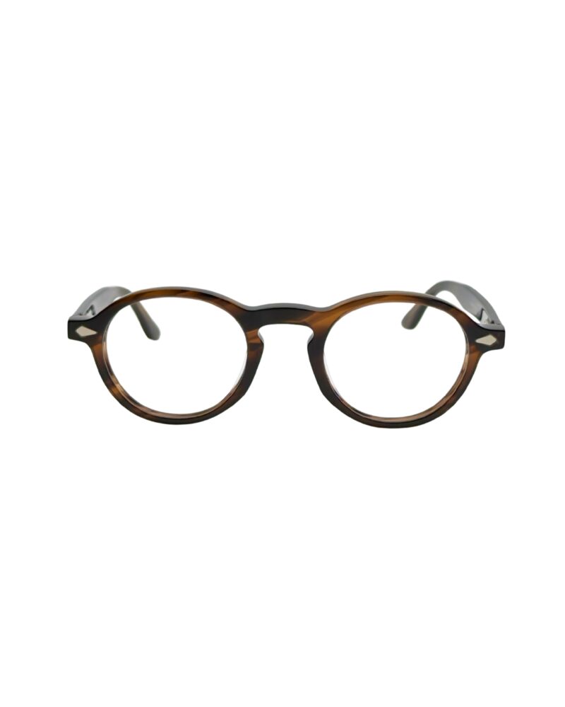 Face avant des lunettes de vue avec clip solaire magnétique KAVAK KV20147 pantos 47 mm écaille ambrée