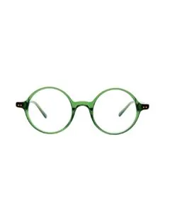 Monture de vue ronde Noé et Noah HD2304 en acétate vert transparent, vue de face