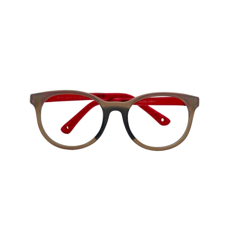 Lunettes de vue enfant Occhio Milano brun Lunettes de vue enfant silicone Tunisie - Occhio Milano pantos brun et rouge