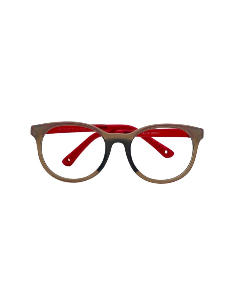Lunettes de vue enfant Occhio Milano brun Lunettes de vue enfant silicone Tunisie - Occhio Milano pantos brun et rouge