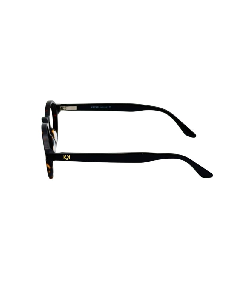 Profil de branche avec monogramme doré des lunettes de vue avec clip solaire magnétique KAVAK KV20147
