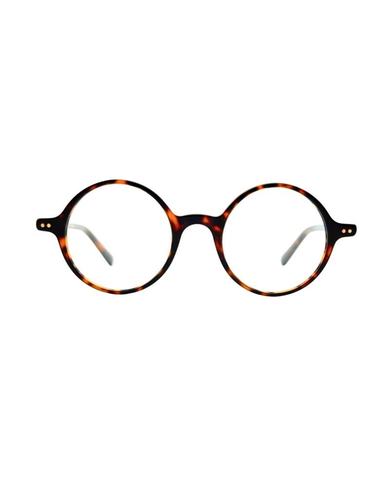 Lunettes de vue rondes vintage Noé & Noah HD2304 en acétate écaille havana, vue de face