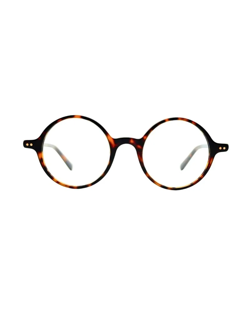 Lunettes de vue rondes vintage Noé & Noah HD2304 en acétate écaille havana, vue de face