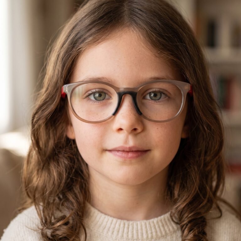 Enfant portant monture Occhio Milano Fille portant des lunettes de vue enfant silicone Tunisie Occhio Milano