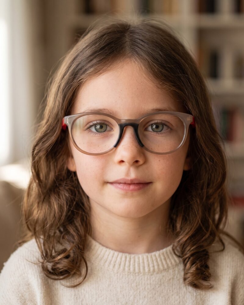 Enfant portant monture Occhio Milano Fille portant des lunettes de vue enfant silicone Tunisie Occhio Milano