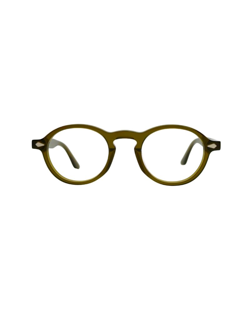Face avant des lunettes de vue avec clip solaire magnétique KAVAK KV20147 pantos 47 mm vert translucide