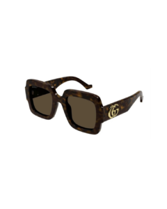 Lunettes de soleil Gucci GG1547S 002 femme marron écaille vue trois-quarts chez Azzabi Optic