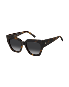 Lunettes de soleil Tommy Hilfiger TH 2223/S monture papillon en acétate marron Havana pour femme chez AZZABI OPTIC