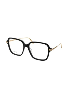 Lunettes de vue Christian Dior femme GEMDIORO S5I vue trois quarts noire et or