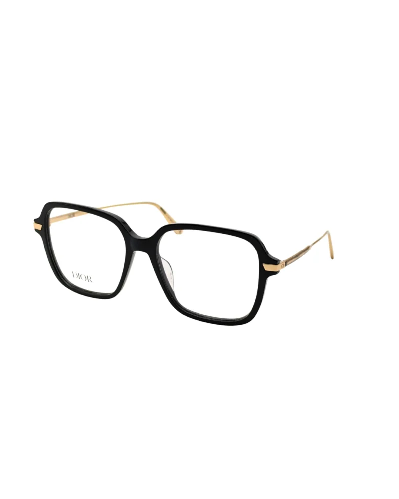 Lunettes de vue Christian Dior femme GEMDIORO S5I vue trois quarts noire et or
