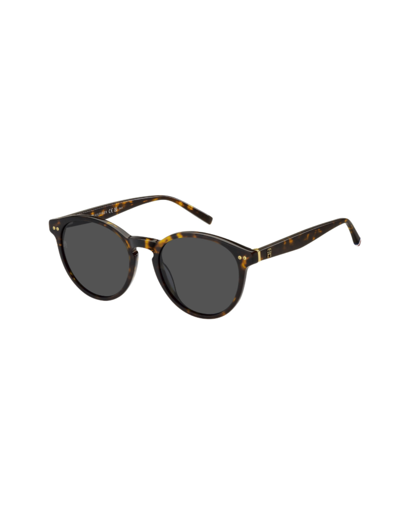 Lunettes de soleil Tommy Hilfiger TH2159/S monture pantos écaille havana vue trois-quarts Azzabi Optic