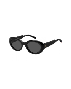 Lunettes de soleil Tommy Hilfiger TH 2207/S monture ovale épaisse noire verres gris femme AZZABI OPTIC