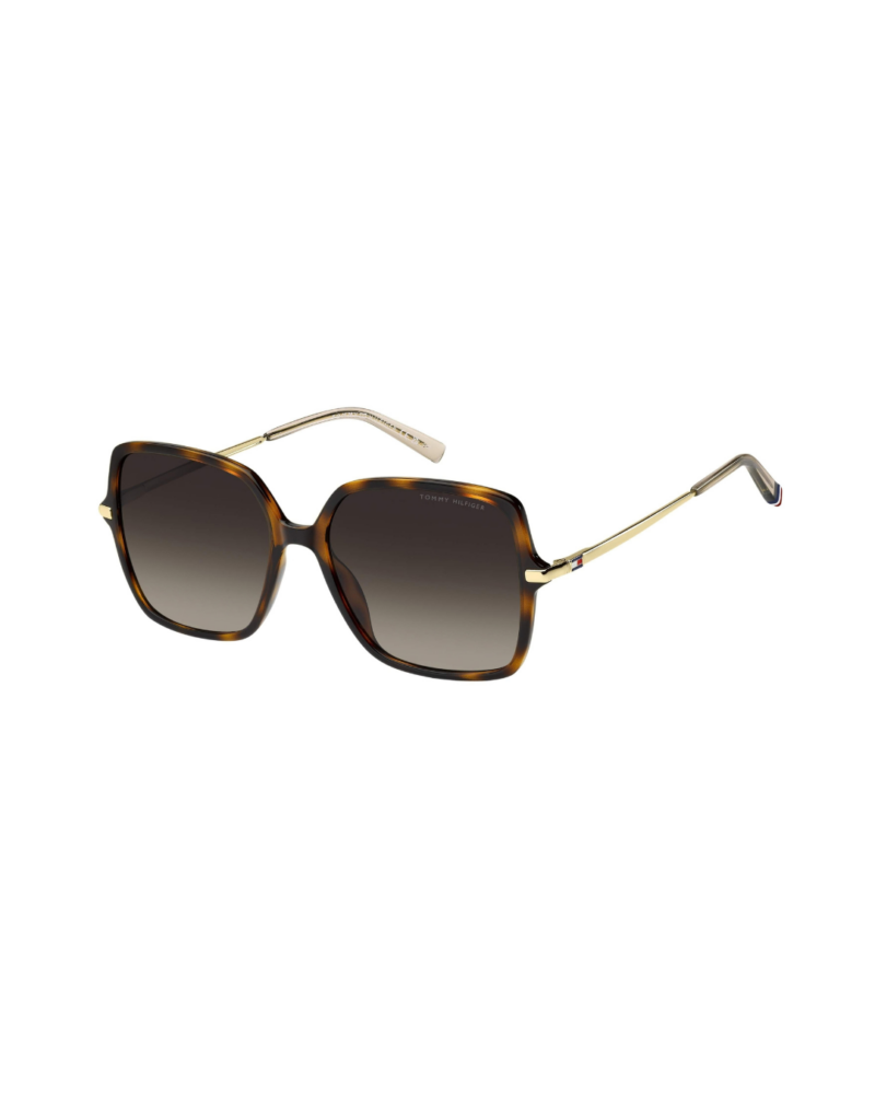 Tommy Hilfiger TH2220/S lunettes de soleil femme écaille marron vue trois-quarts