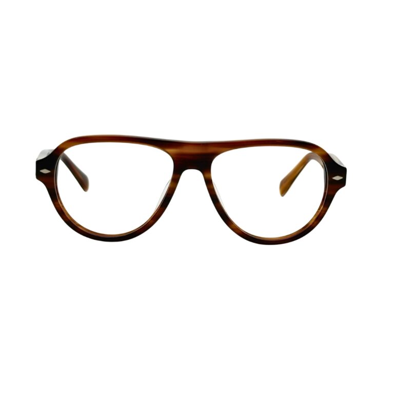Face avant de la monture optique KAVAK KV6001 C4 en acétate écaille miel ambré avec verres de présentation