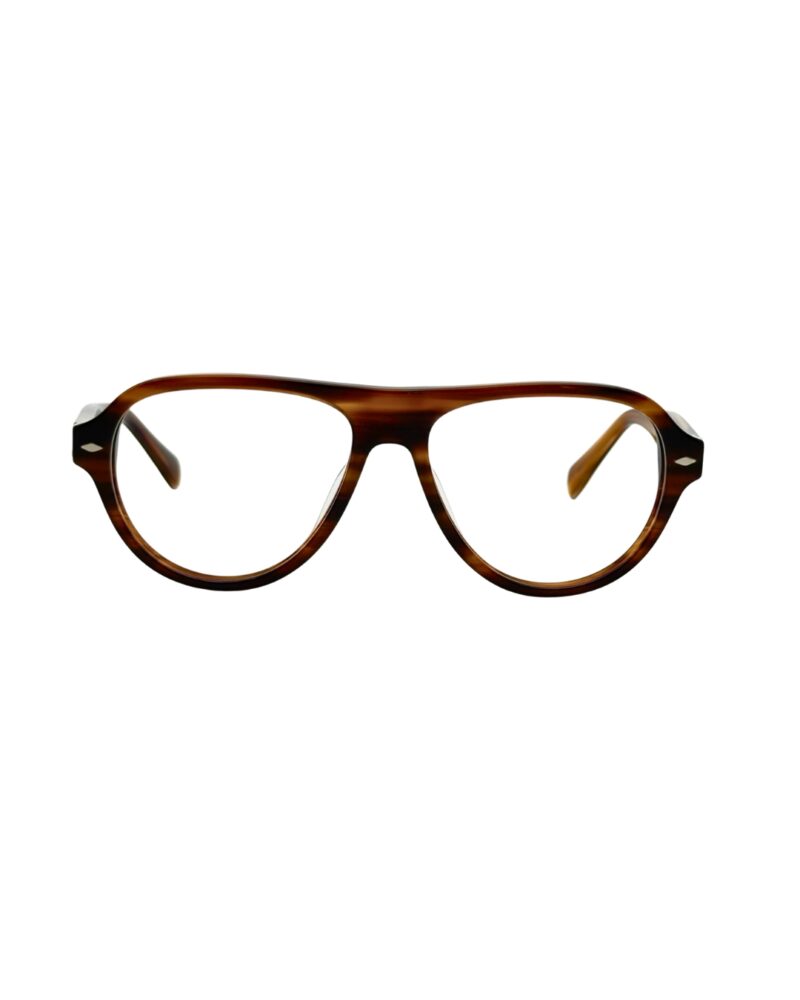 Face avant de la monture optique KAVAK KV6001 C4 en acétate écaille miel ambré avec verres de présentation