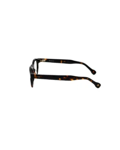 Vue de profil des lunettes de vue clip on Blue Eyes BE5010 dévoilant l'épaisseur des branches en acétate écaille.