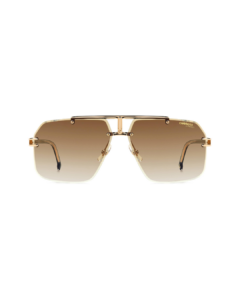 Face des lunettes de soleil Carrera 1054/S 2M2/86 aviateur percée double pont doré et verres marron dégradé