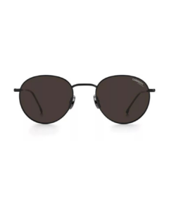 Face des lunettes de soleil Carrera 246/S 00370 cadre rond noir en titane calibre 52 mm nez 22 mm
