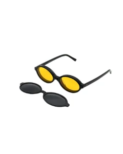 Lunette Kavak 1694 avec clip jaune conduite de nuit fixé et clip solaire noir polarisé