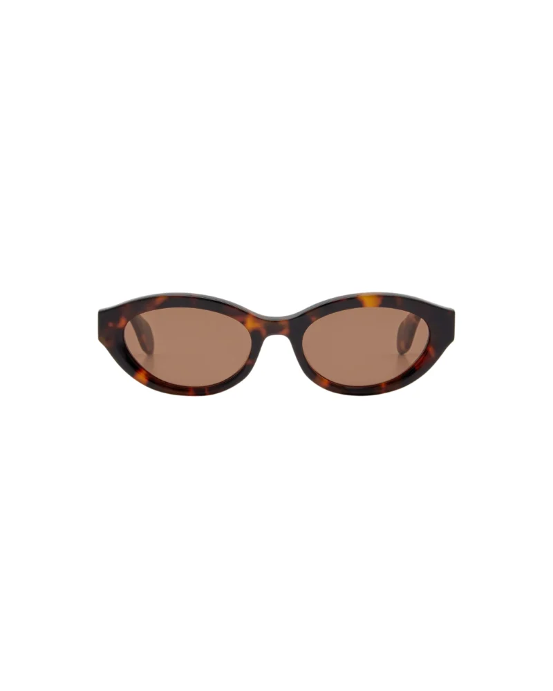 Lunettes de soleil GIGI STUDIOS MILA écaille brune forme ovale cat-eye vue de face